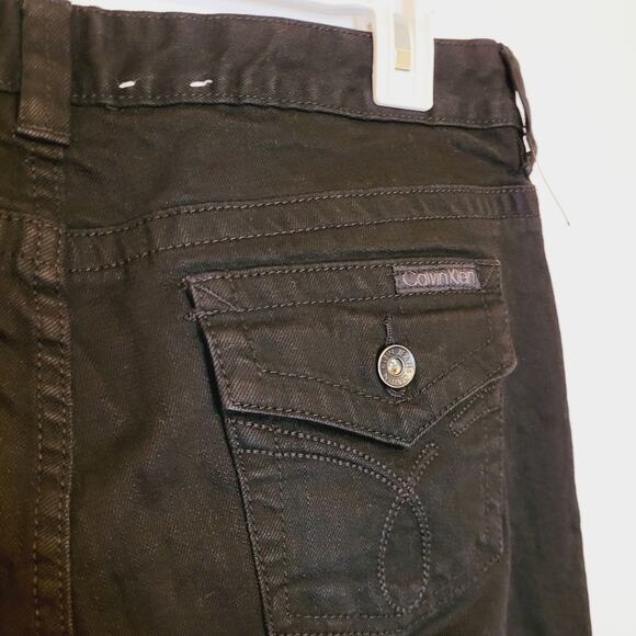 Calvin Klein Womens Classic Black Lean Bootcut Flap Pocket Jeans Size 14 - Picture 7 of 11